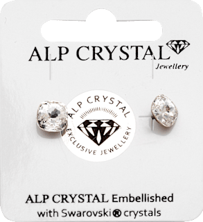 Naušnice s kristalima Swarovski - Silver ALP CRYSTAL Jewellery