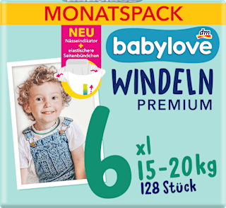 Windeln Premium Gr. 6 XL (15-20 kg) Monatspack babylove