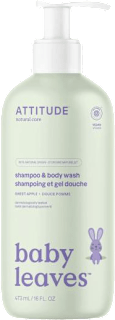 Baby leaves tělové mýdlo a šampon 2 v 1 s vůní sladkého jablka ATTITUDE