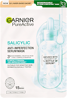 Szalicilsavas textil maszk bőrhibák ellen GARNIER PureActive
