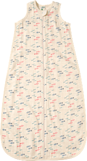 Schlafsack 0,5 TOG aus Musselin mit Fisch-Muster, beige, 110 cm ALANA