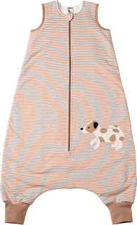 Schlafsack mit Beinen 1 TOG mit Streifen-Muster & Stickerei, braun, 100 cm ALANA