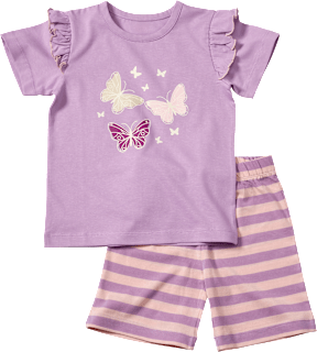 Schlafanzug mit Glow-in-the-Dark Schmetterlings-Motiv, lila, Gr. 122/128 ALANA