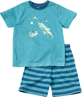 Schlafanzug mit Glow-in-the-Dark Weltall-Motiv, blau, Gr. 104 ALANA