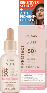 Sonnenfluid Gesicht sensitiv, sun drop fluid, LSF 50+ M. Asam