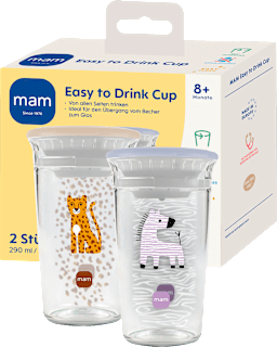 Trinkbecher Easy to Drink lila/beige, ab 8. Monat, 290 ml mam
