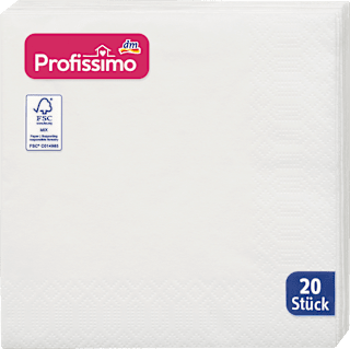 Cocktailserviette weiß 24x24cm  Profissimo