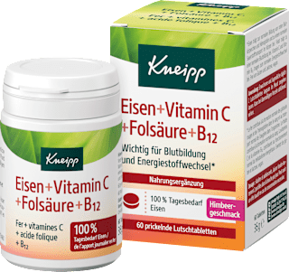 Lutschtabletten Eisen + Folsäure + Vitamin C + B12 Kneipp