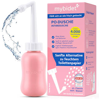 Po- und Intimdusche Rosé, inkl. Reisebeutel und Deckel mybidet