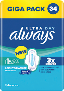 Binden Ultra Day Normal 1 Leichte bis mäßige Periode Giga Pack always