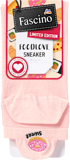 Sneakersocken mit Donut-Motiv rosa, Gr. 35-38 (1 Paar) Fascino