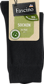 Socken mit Bio-Baumwolle schwarz, Gr. 39-42 (2 Paar) Fascino