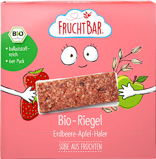 Fruchtriegel Erdbeere, Apfel, Hafer ab 3 Jahren (6x23 g) FruchtBar