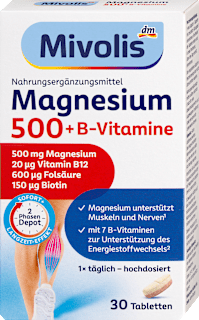 Magnesium 500 + B-Vitamine 2-Phasen Depot Tabletten 30 St Mivolis
