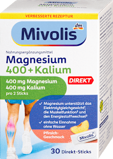 Magnesium 400+Kalium Direkt-Sticks 30 St Mivolis