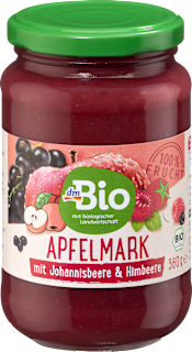 Fruchtmark Apfel mit Johannisbeere & Himbeere dmBio