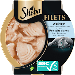 Nassfutter Katze mit nachhaltigen Weißfisch Filets Sheba