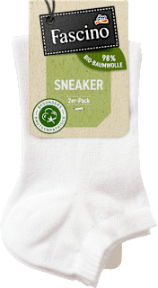 Sneakersocken mit Bio-Baumwolle weiß Gr. 43-46 Fascino