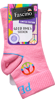 Socken mit kurzem Schaft & Peace-Motiv rosa Gr. 35-38 Fascino