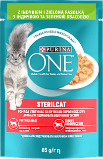 Karma dla kotów z indykiem i zieloną fasolką Sterilcat PURINA ONE