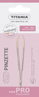 Пинсета със скосен позлатен връх TITANIA
