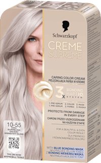 Farba do włosów trwała 10-55 Chłodny Srebrzysty Blond Schwarzkopf CREME SUPREME