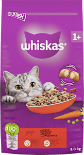 Trockenfutter Katze mit Rind, Adult 1+ Whiskas