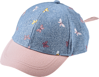 Basecap mit Schmetterlings-Muster, blau + rosa, Gr. 50/51 ALANA