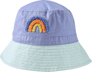 Hut mit Regenbogen-Bouclé-Motiv, lila & blau, Gr. 50/51 ALANA