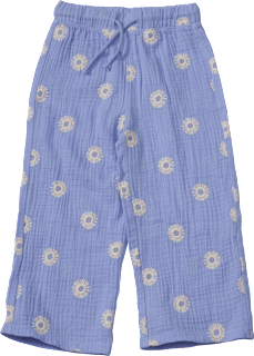 Hose aus Musselin mit Blumen-Stickerei & weitem Schnitt, lila, Gr. 122 ALANA