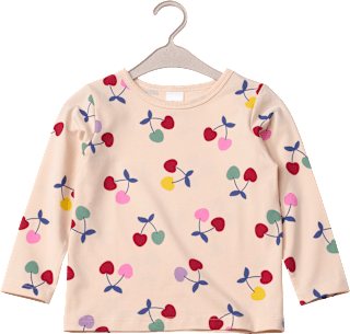 Langarmshirt Pro Climate mit Kirschen-Muster, beige, Gr. 128 ALANA