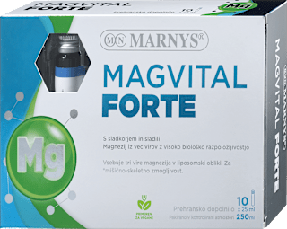 Prehransko dopolnilo MagVital Forte z liposomsko tehnologijo, 3 viri magnezija, 10 × 25 ml MARNYS