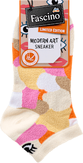 Sneakersocken mit Bio-Baumwolle & Fersenmotiv beige Gr. 35-38 Fascino