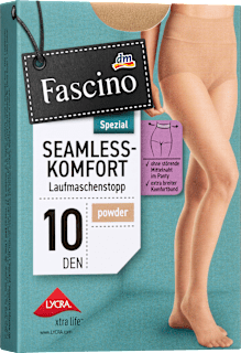 Strumpfhose Seamless-Komfort Laufmaschenstopp powder, 10 DEN, Gr. 42/44 Fascino