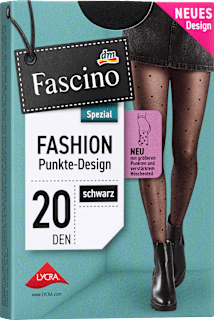 Strumpfhose mit Punkte-Muster schwarz 20 DEN, Gr. 42/44 Fascino