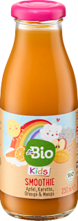 Ovocné smoothie Kids jablko, mrkva, pomaranč & mango dmBio