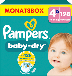 Windeln Baby Dry Gr. 4+ Maxi (10-15 kg) Monatsbox Pampers baby-dry