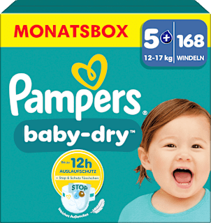 Windeln Baby Dry Gr. 5+ Junior Plus (12-17 kg) Monatsbox Pampers baby-dry