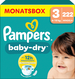 Windeln Baby Dry Gr. 3 Midi (6-10 kg) Monatsbox Pampers baby-dry