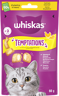 Snack per gatti con pollo TEMPTATIONS whiskas