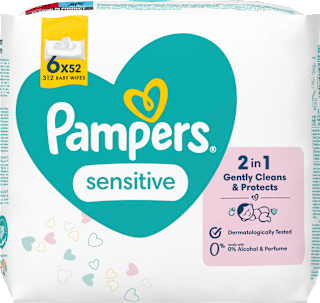 Feuchttücher Sensitive (6 x 52 Stück) Pampers