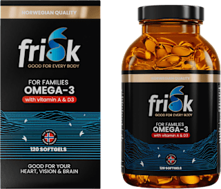 Prehransko dopolnilo omega-3 za družine, vitamin A & D3, v kapsulah frisk GOOD FOR EVERY BODY