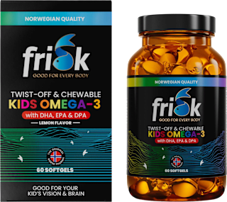 Prehransko dopolnilo za otroke omega-3 twist-off, z okusom limone, v kapsulah frisk GOOD FOR EVERY BODY