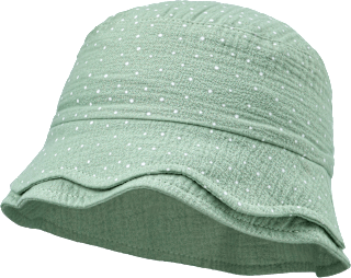 Hut aus Musselin mit Punkte-Muster, grün, Gr. 46/47 ALANA