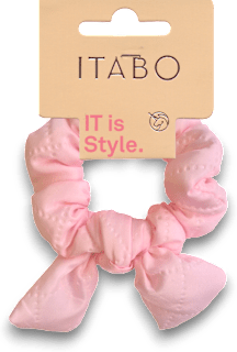 Scrunchy gumica za kosu s mašnom – roza ITABO