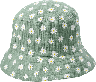 Hut aus Musselin mit Blumen-Muster, grün, Gr. 50/51 ALANA