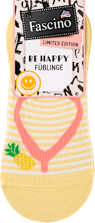 Füßlinge mit Flip-Flop-Motiv gelb Gr. 35-38 Fascino