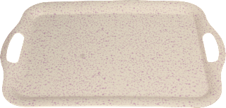 Tablett mit Griffen aus Kunststoff, gesprenkelt, offwhite/lila (29x41,8x2 cm) Dekorieren & Einrichten