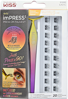 Künstliche Wimpern imPress Press-On Falsies Kit 01 Natural Lash Extensions Look KISS