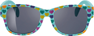 Sonnenbrillen Kids blau mit bunten Herzen SUNDANCE